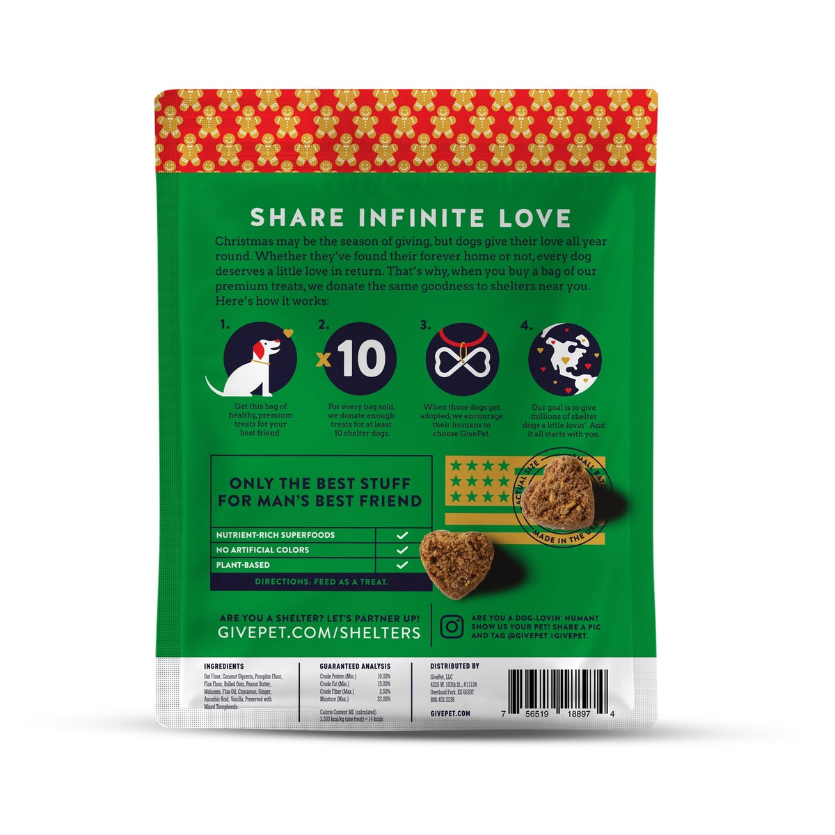 GivePet Gingerbone House Holiday Dog Treats