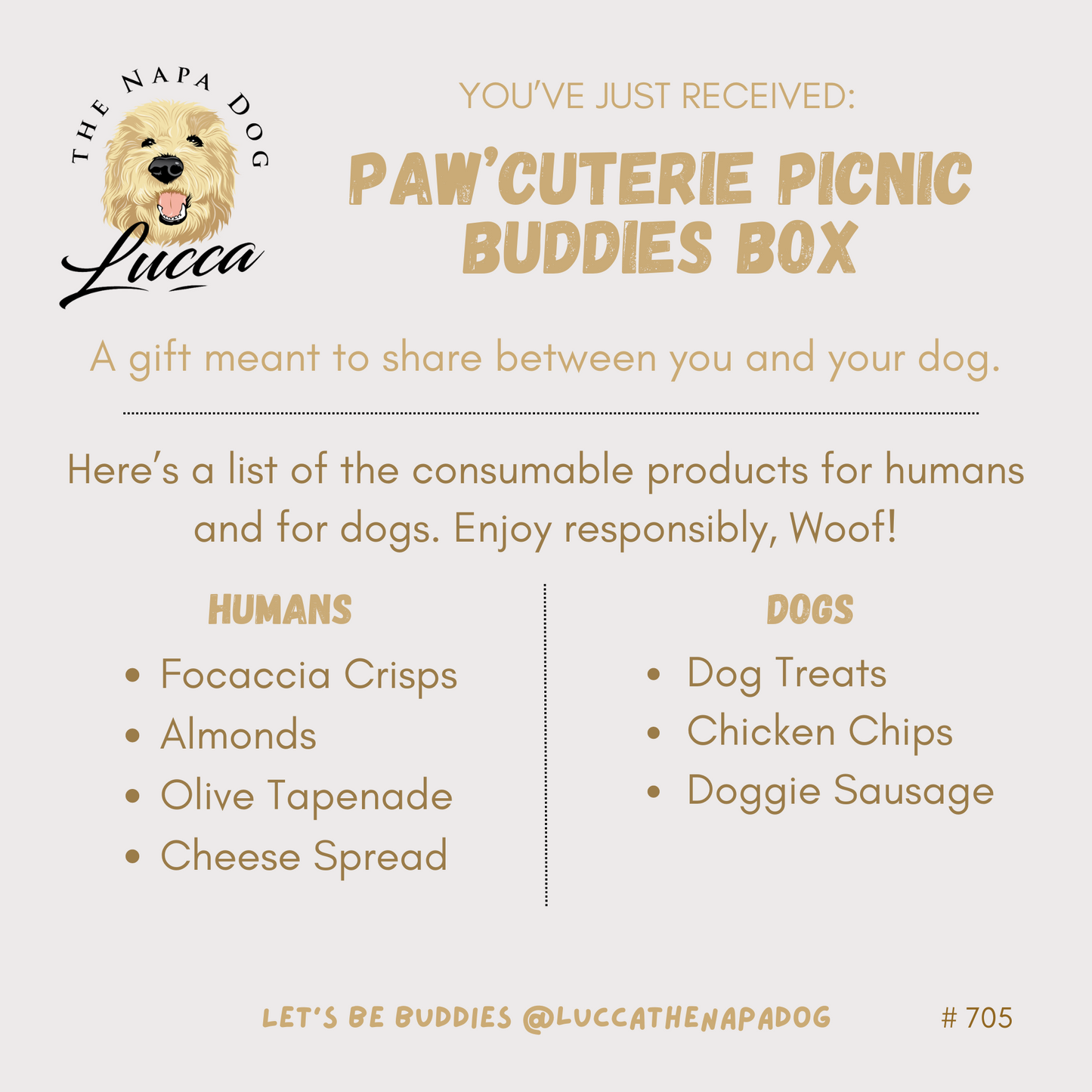 Paw'cuterie Gourmet Picnic Buddies Gift Basket for Pawrents & Pups