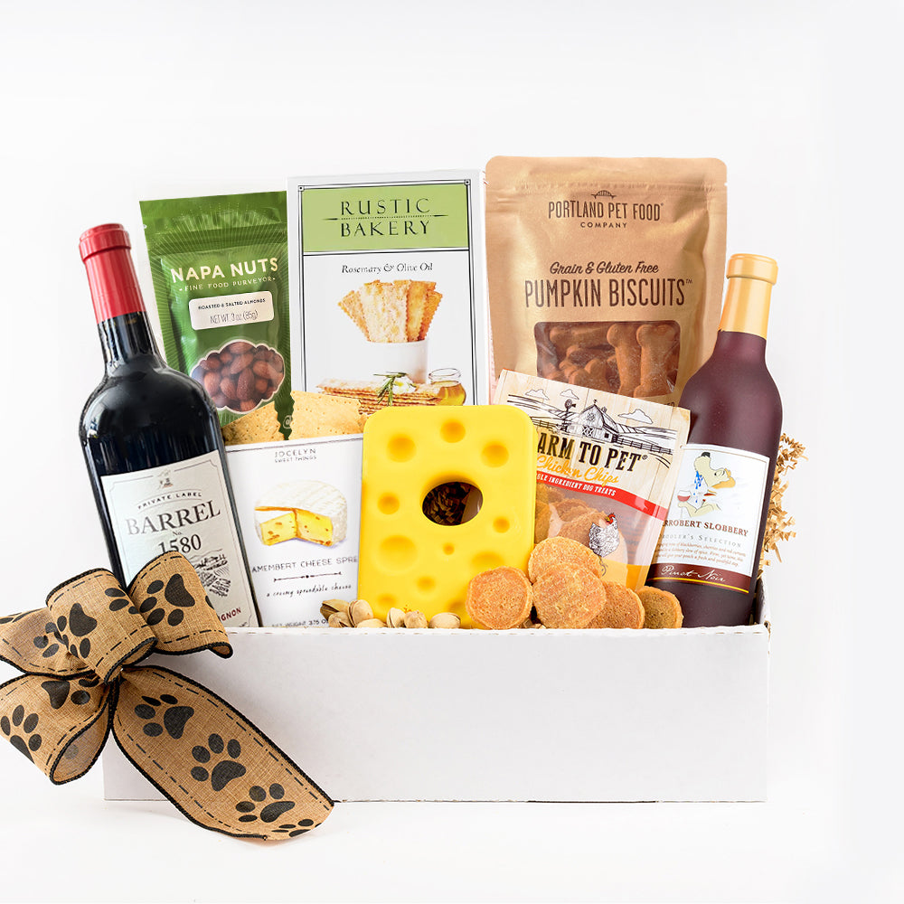 Vine to Canine Wine Pairing Buddies Gift Basket for Wine Lovers and Their Pups
