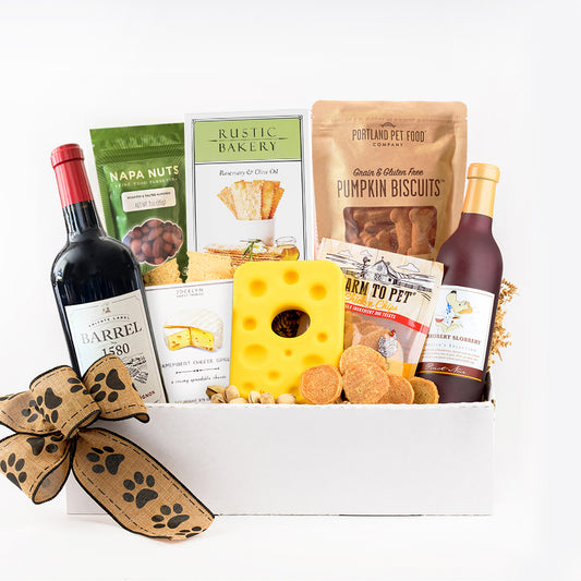 Vine to Canine Wine Pairing Buddies Gift Basket for Wine Lovers and Their Pups