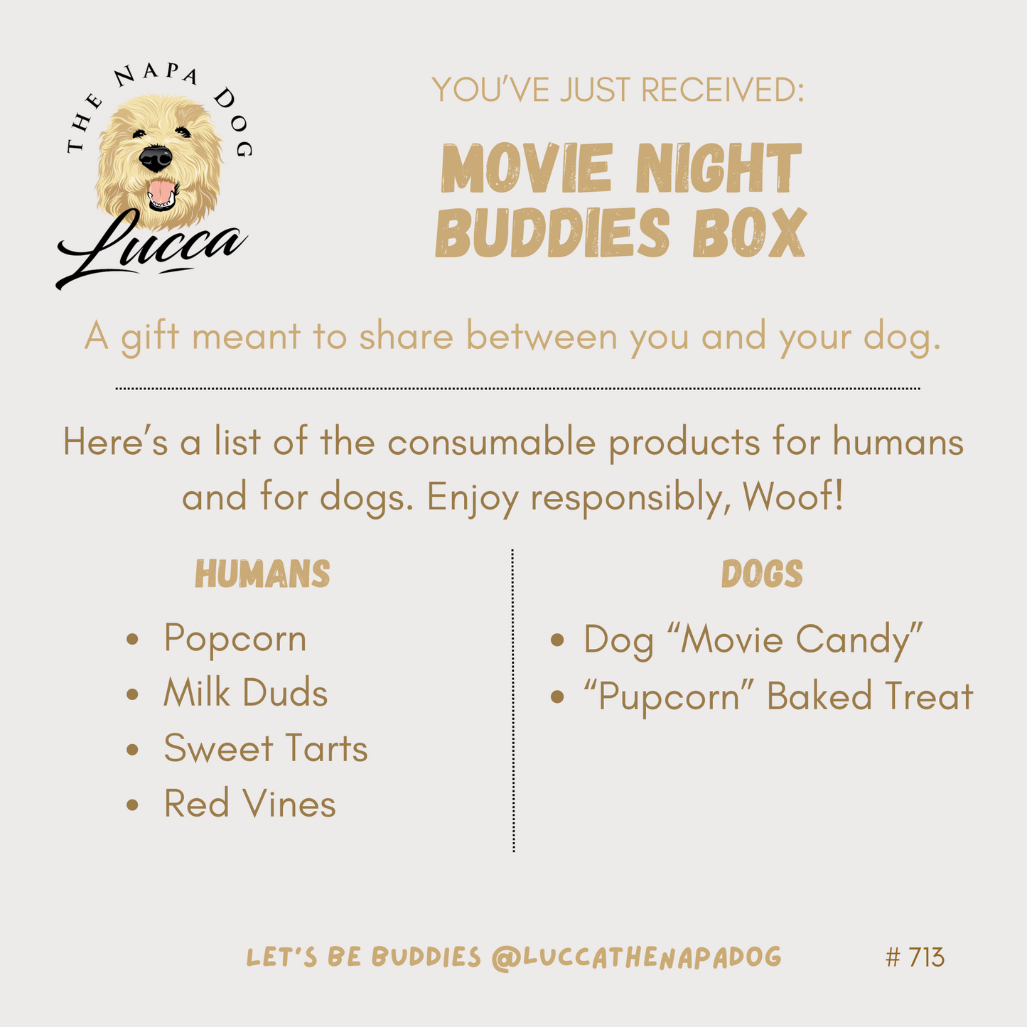 Pup-Corn and Movie Night Buddies Gift Basket for The Movie Buff & Their Dog