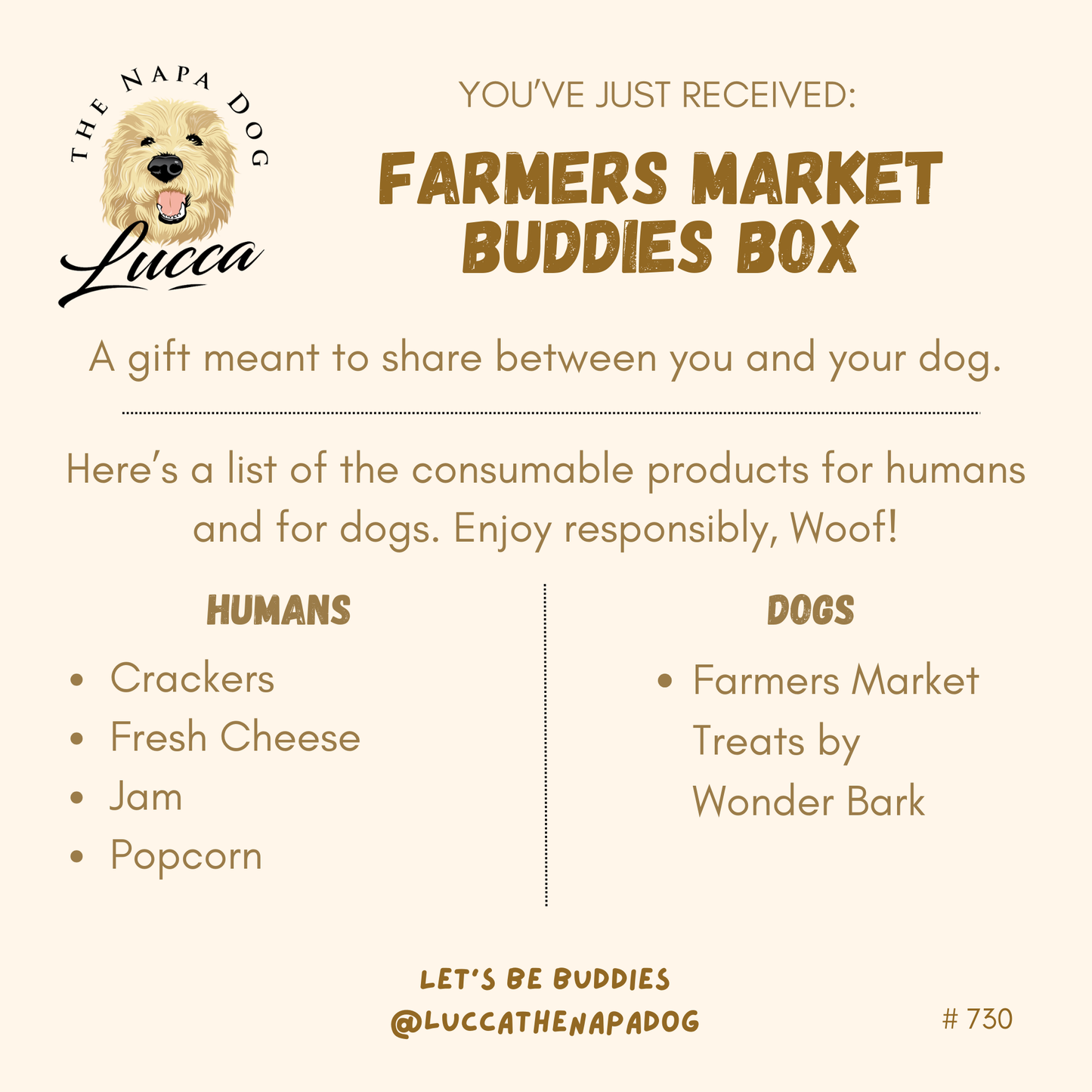 Farmers Market Buddies Dog & Owner Gift Basket