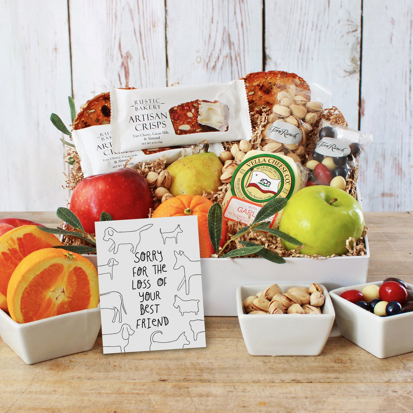 Fruit & Gourmet Food Dog Loss Sympathy Gift Basket