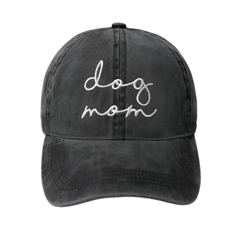 'Dog Mom' Embroidered Baseball Hat (Variety of Colors)