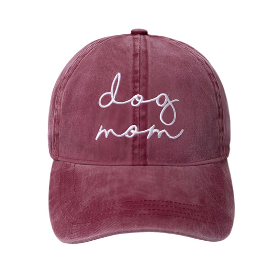 'Dog Mom' Embroidered Baseball Hat (Variety of Colors)