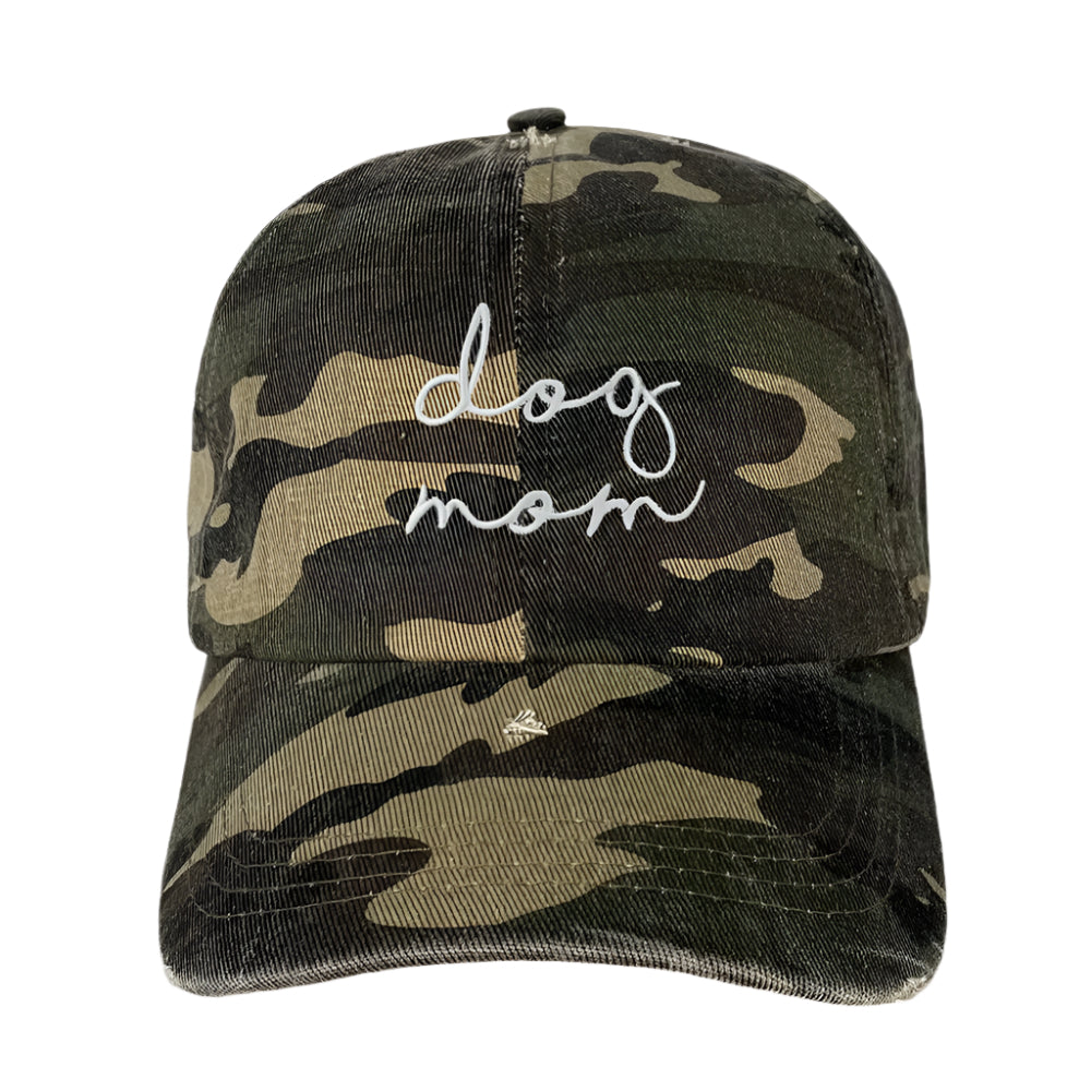 'Dog Mom' Embroidered Baseball Hat (Variety of Colors)