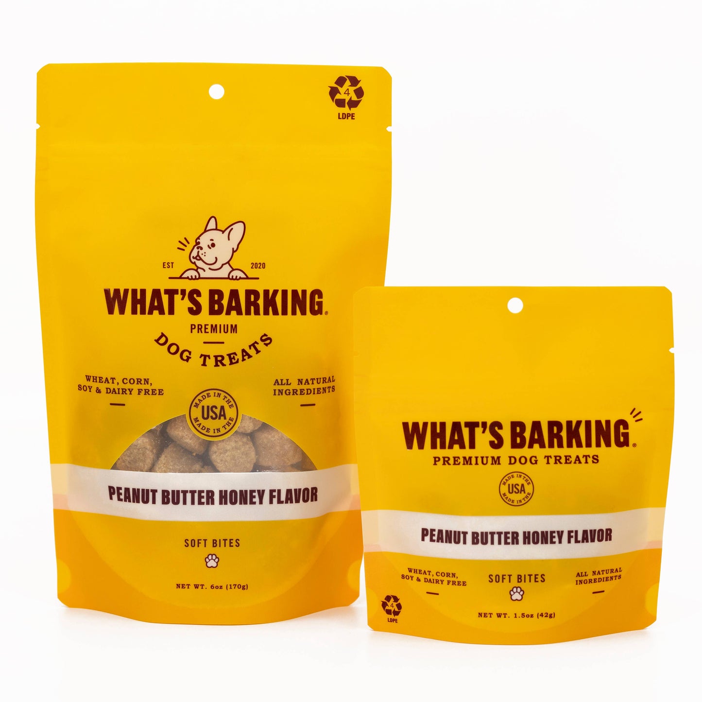 Peanut Butter Honey Dog Treats, 6oz Case