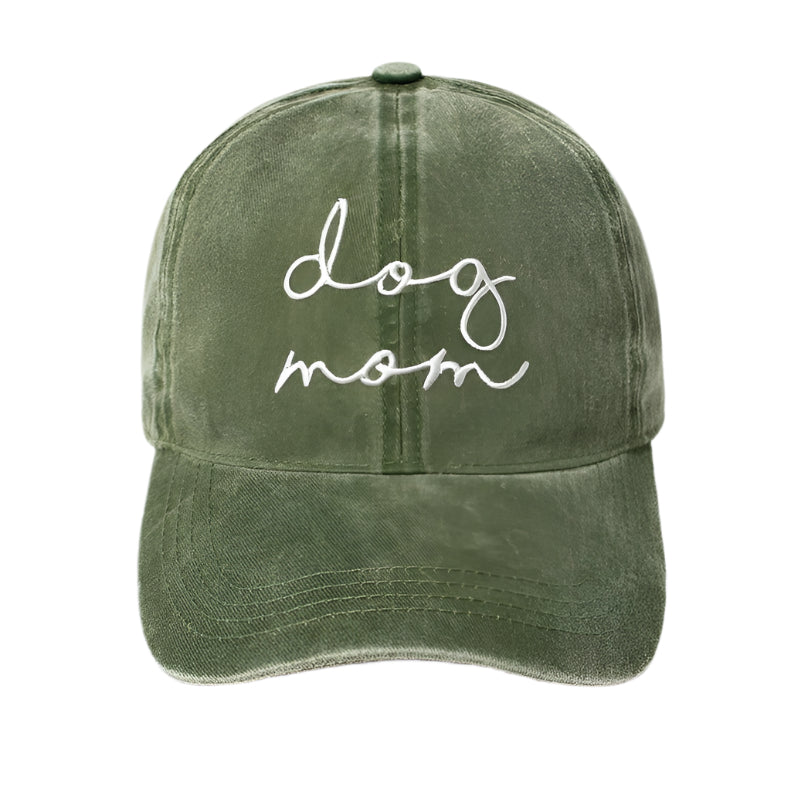 'Dog Mom' Embroidered Baseball Hat (Variety of Colors)
