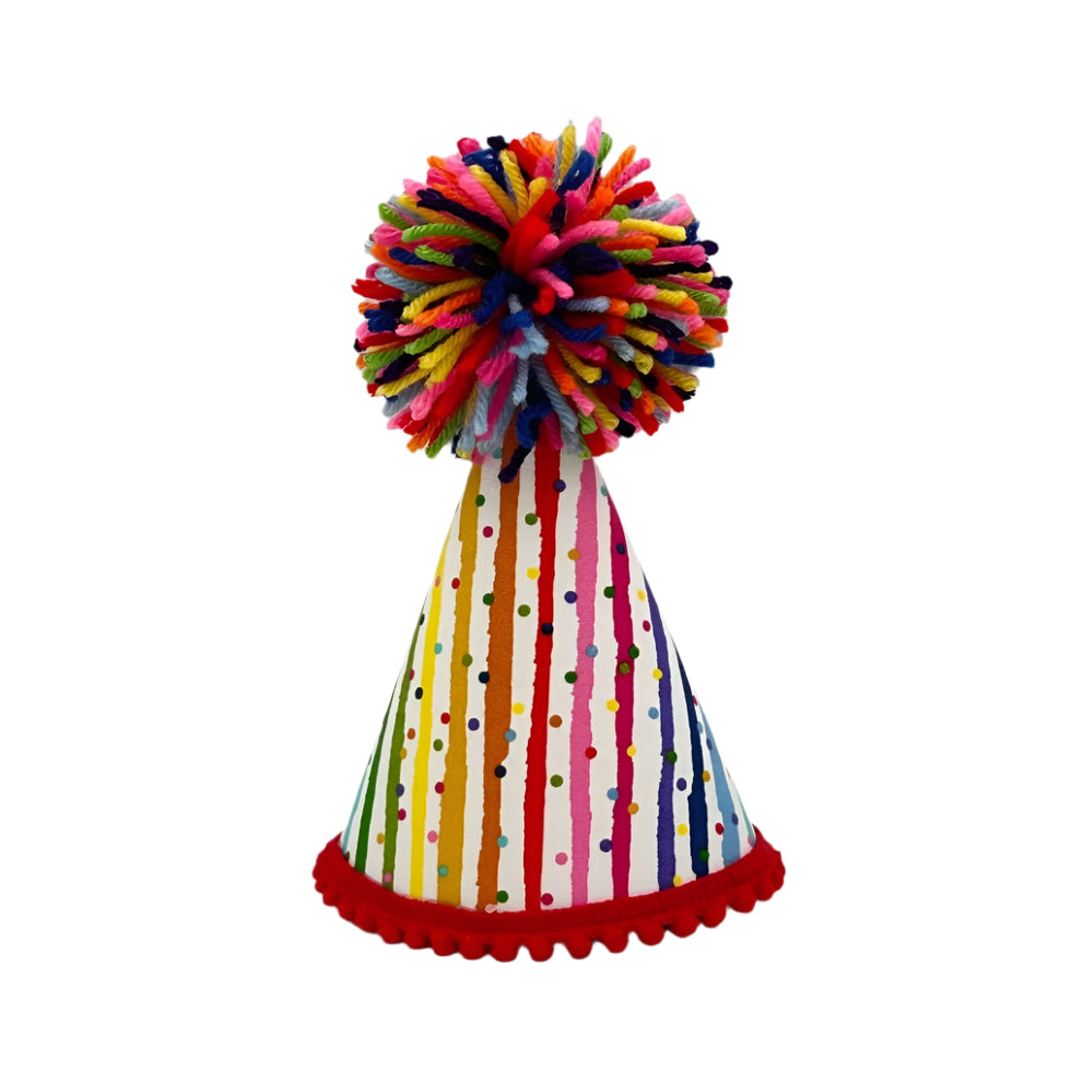 Striped Confetti Pup Party Hat