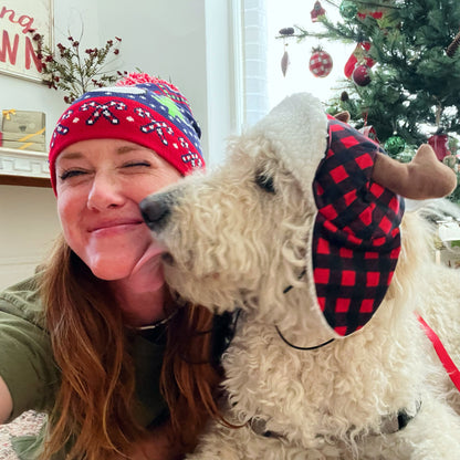 Holiday Hats and Hot Cocoa Christmas Dog Gift Basket