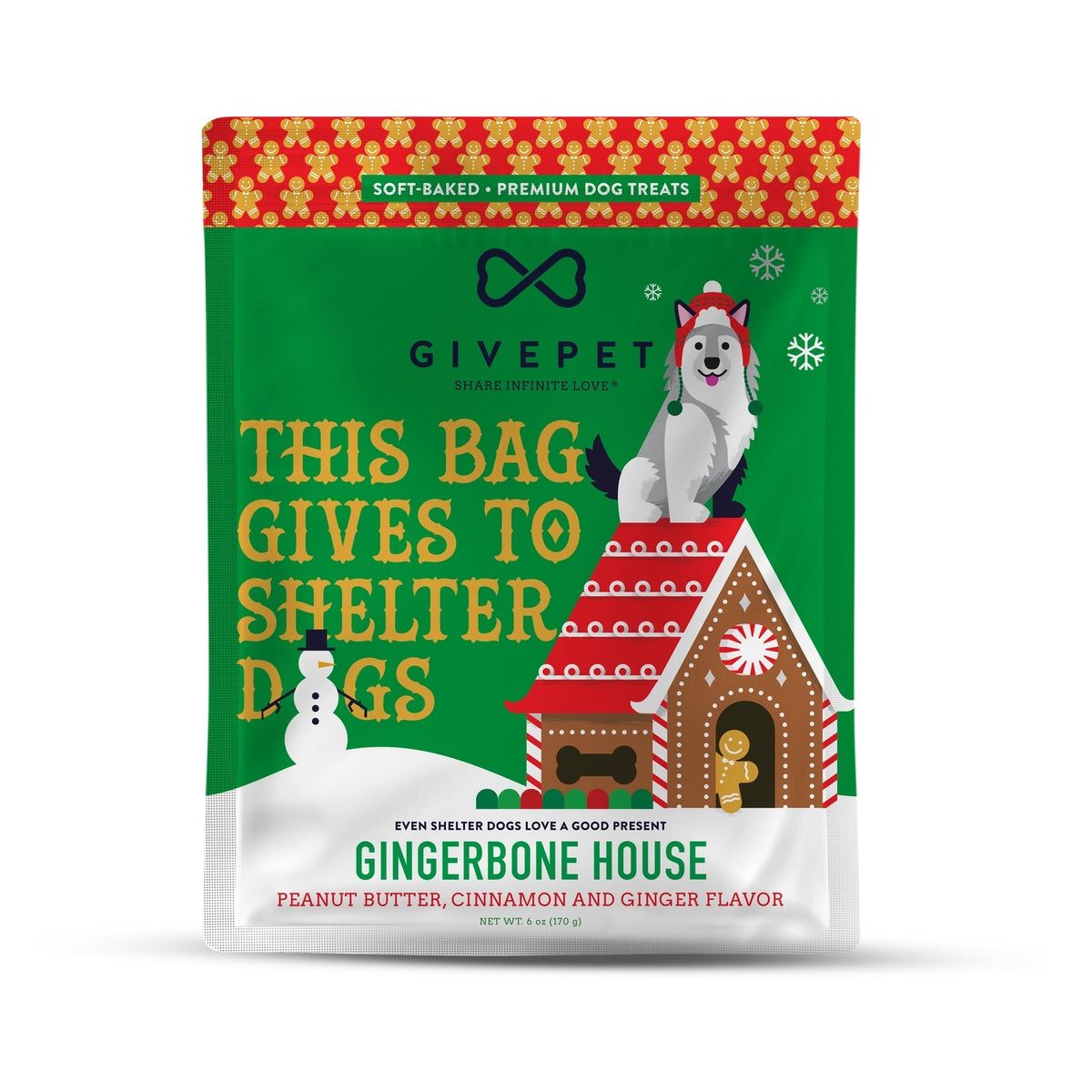 GivePet Gingerbone House Holiday Dog Treats