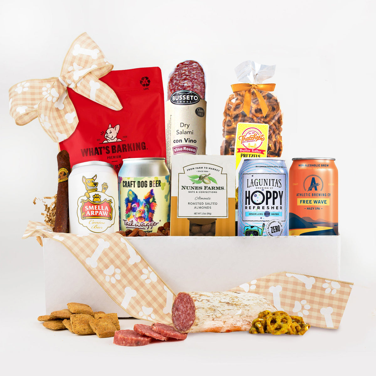 Paws & Pints, Beer and Snacks Buddies Gift Basket for Your Beer Buddy