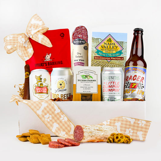 Paws & Pints, Beer and Snacks Buddies Gift Basket for Your Beer Buddy