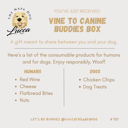Vine to Canine Wine Pairing Buddies Gift Basket for Wine Lovers and Their Pups