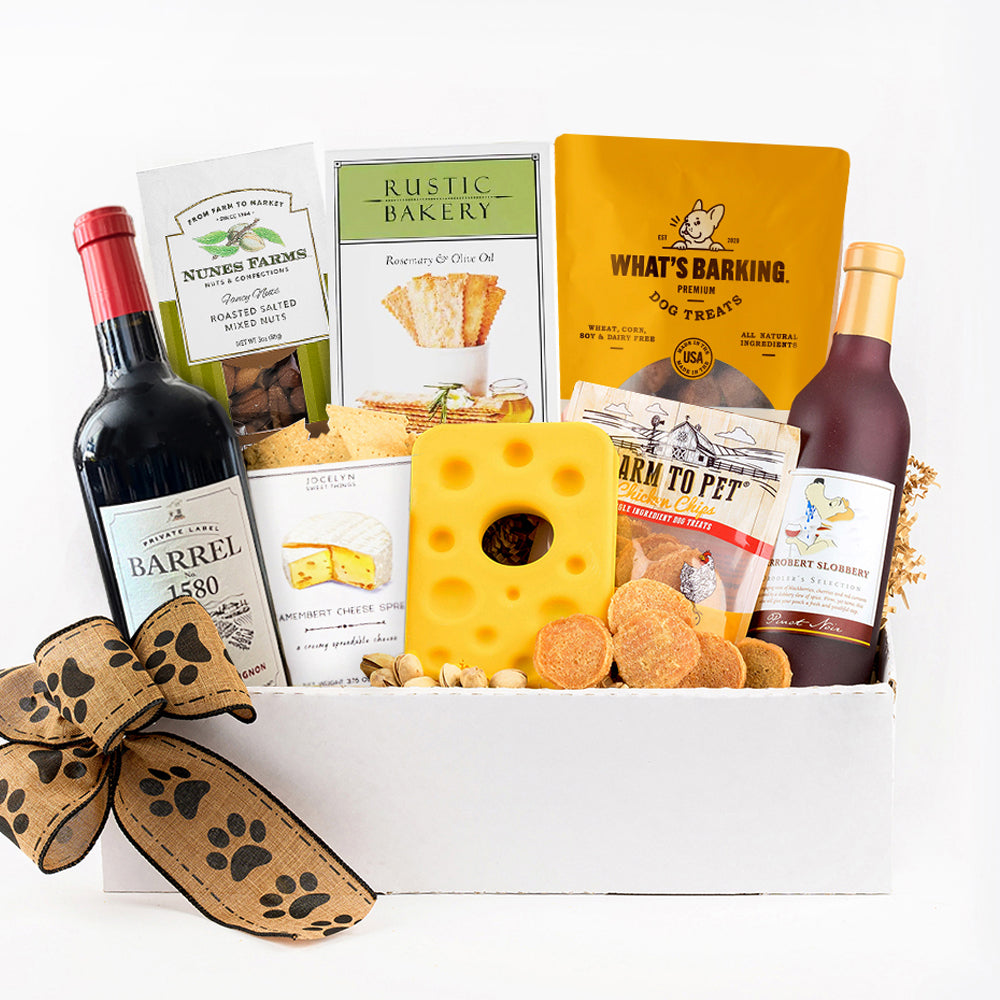 Vine to Canine Wine Pairing Buddies Gift Basket for Wine Lovers and Their Pups