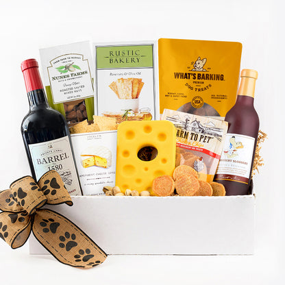Vine to Canine Wine Pairing Buddies Gift Basket for Wine Lovers and Their Pups