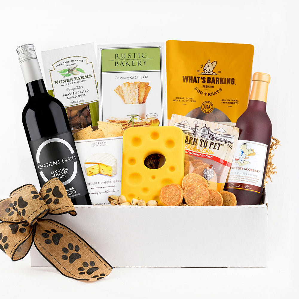 Vine to Canine Wine Pairing Buddies Gift Basket for Wine Lovers and Their Pups