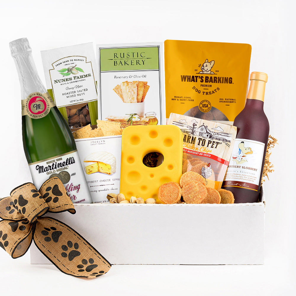 Vine to Canine Wine Pairing Buddies Gift Basket for Wine Lovers and Their Pups