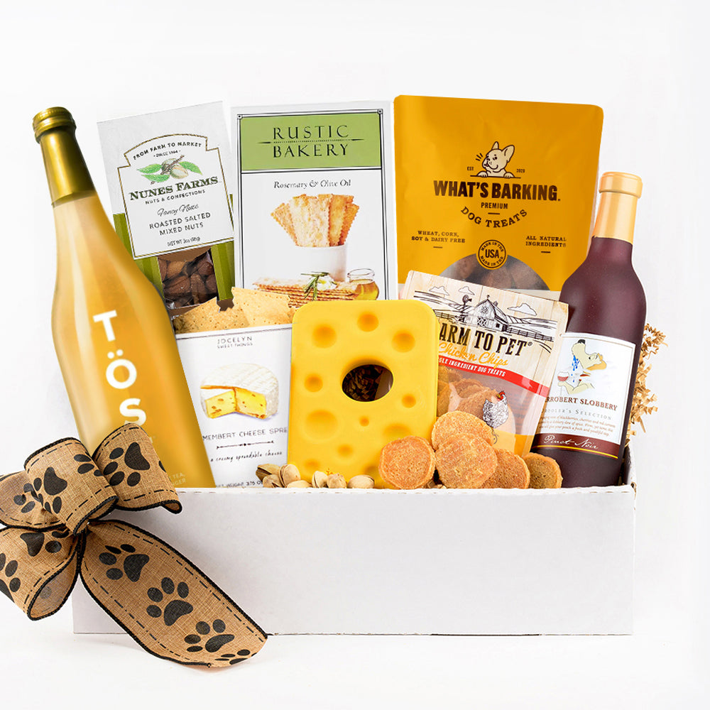 Vine to Canine Wine Pairing Buddies Gift Basket for Wine Lovers and Their Pups