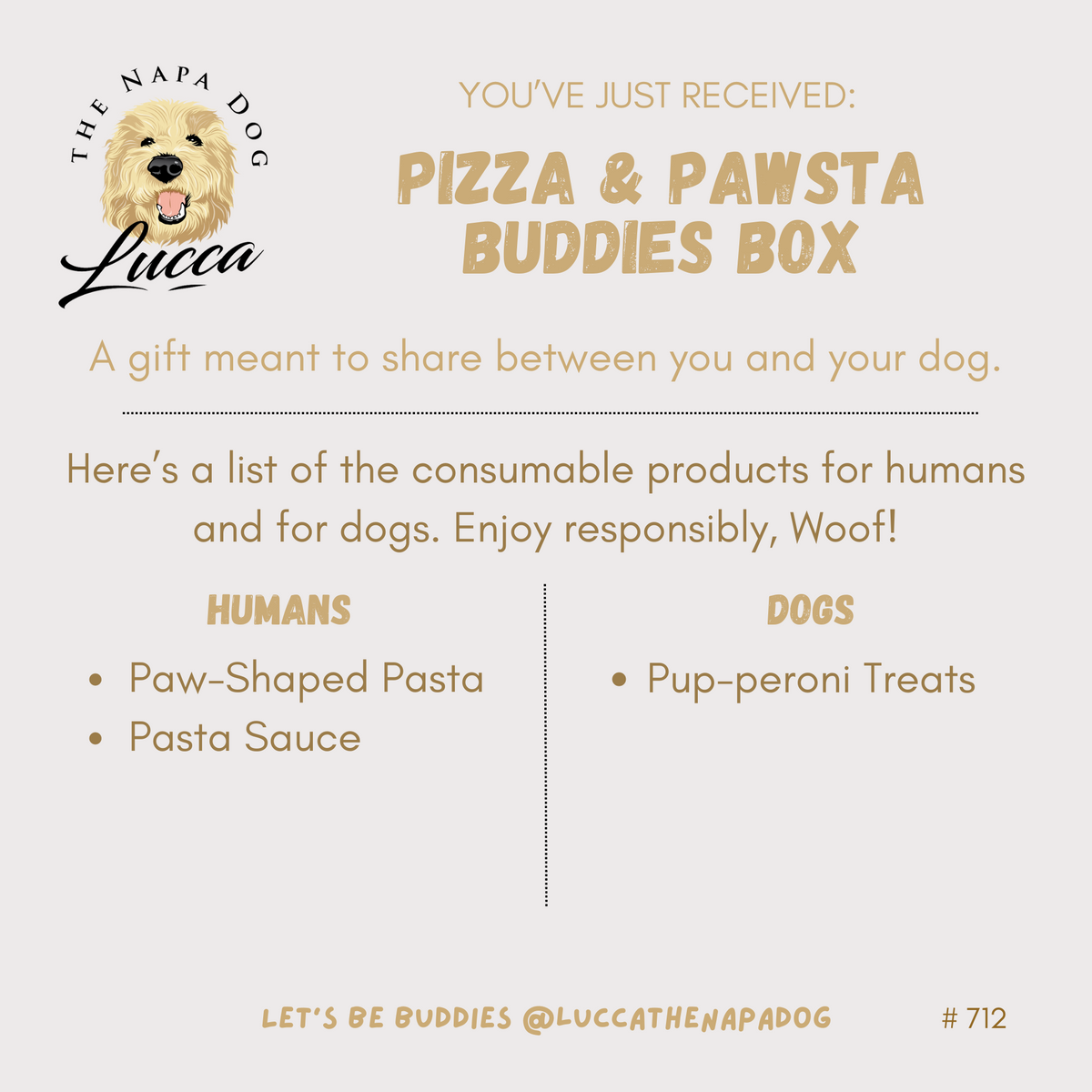 Pizza and Paw-sta Italian Buddies Gift Box for Dogs & Owners