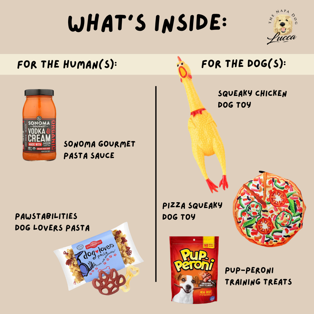Pizza and Paw-sta Italian Buddies Gift Basket for Dogs and Dog Lovers