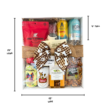 Paws & Pints, Beer and Snacks Buddies Gift Basket for Your Beer Buddy