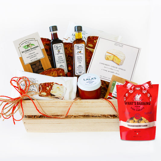 Charcuterie Gift Basket for Dog Families, Gourmet Snacks and a Treat for the Pup
