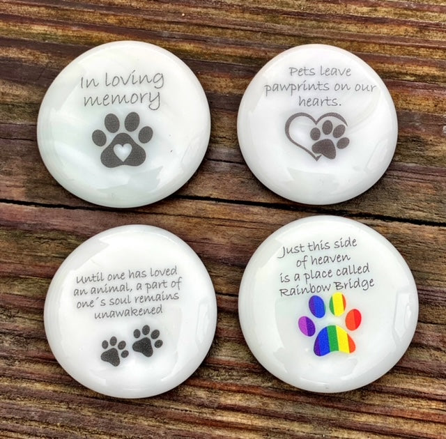 Pet Grief Imprinted Glass Stone