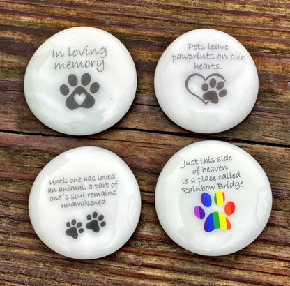 Pet Grief Imprinted Glass Stone