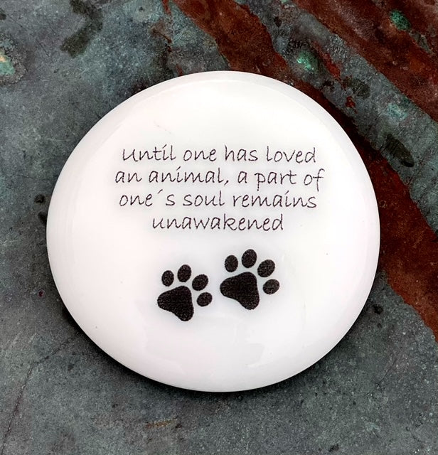 Pet Grief Imprinted Glass Stone