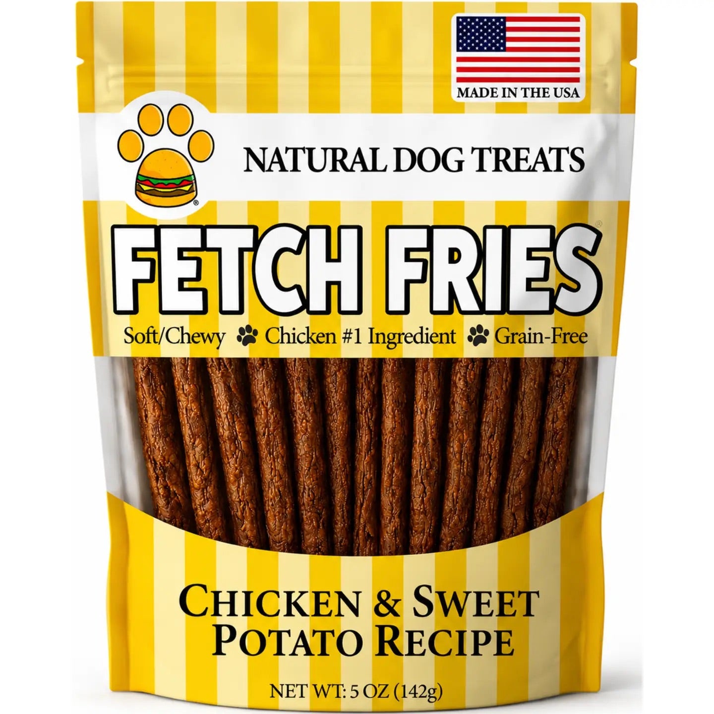 Fetch Fries Natural Dog Treats - Chicken and Sweet Potato