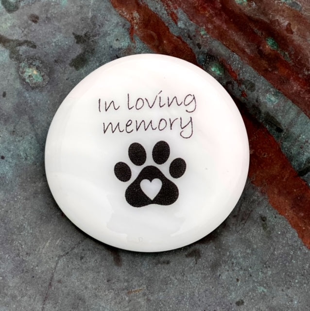 Pet Grief Imprinted Glass Stone