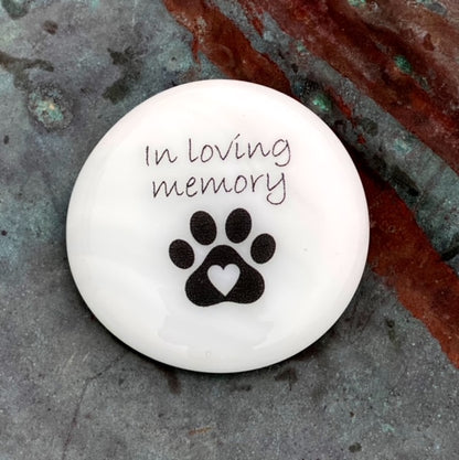 Pet Grief Imprinted Glass Stone