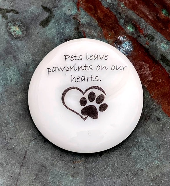 Pet Grief Imprinted Glass Stone