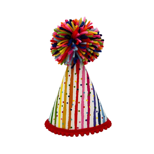 Striped Confetti Pup Party Hat