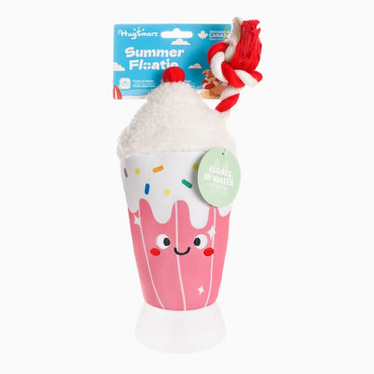 Summer Floating Strawberry Smoothie Dog Plush Rope Toy